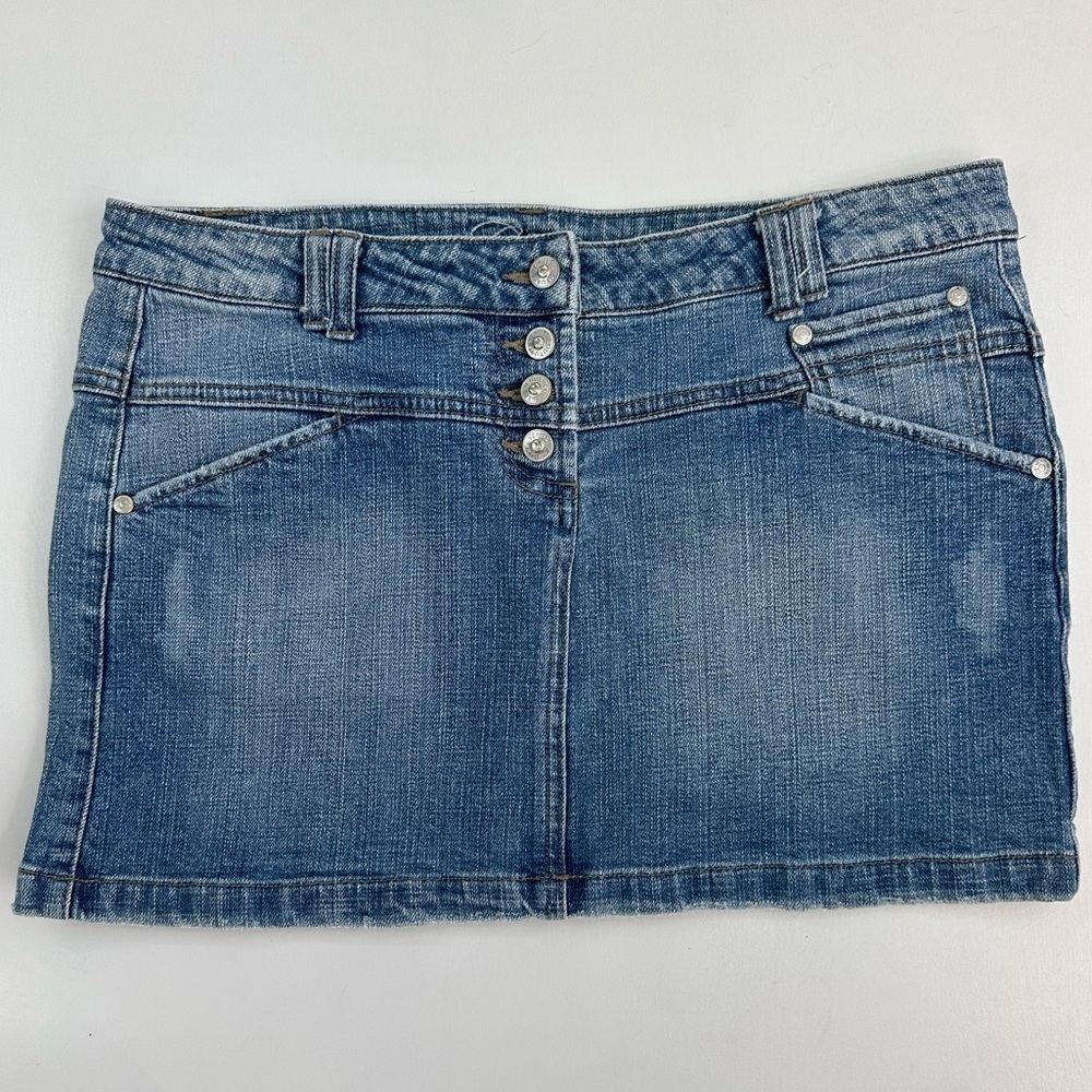 Y2k Medium Wash Denim Mini Skirt Jean Mini Skirt Women Size 8
